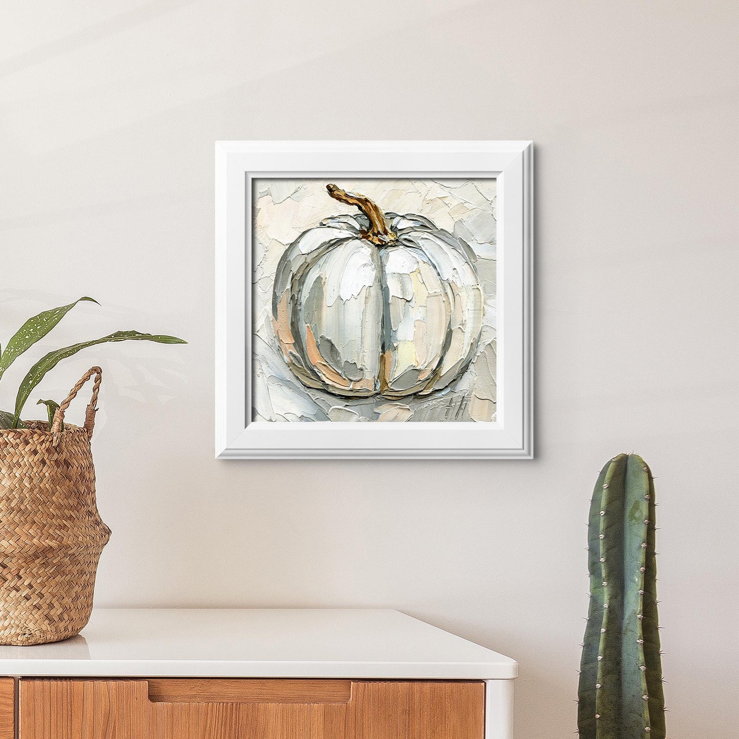 White Pumpkin — Impasto Oil Painting, 6×6 in (Original)