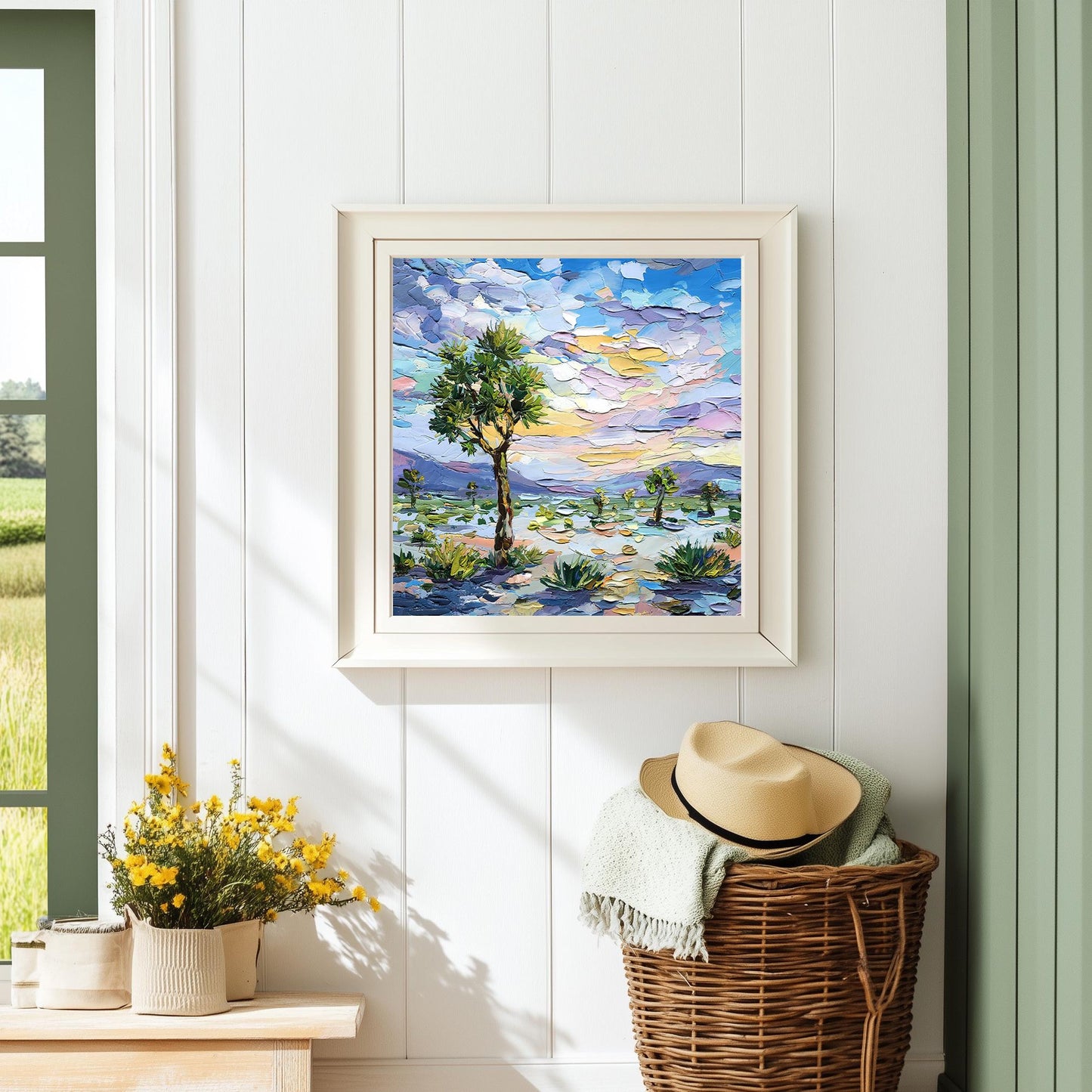 Desert Sunset Memory – Original Joshua Tree Oil Painting by Hanna Hryharenka