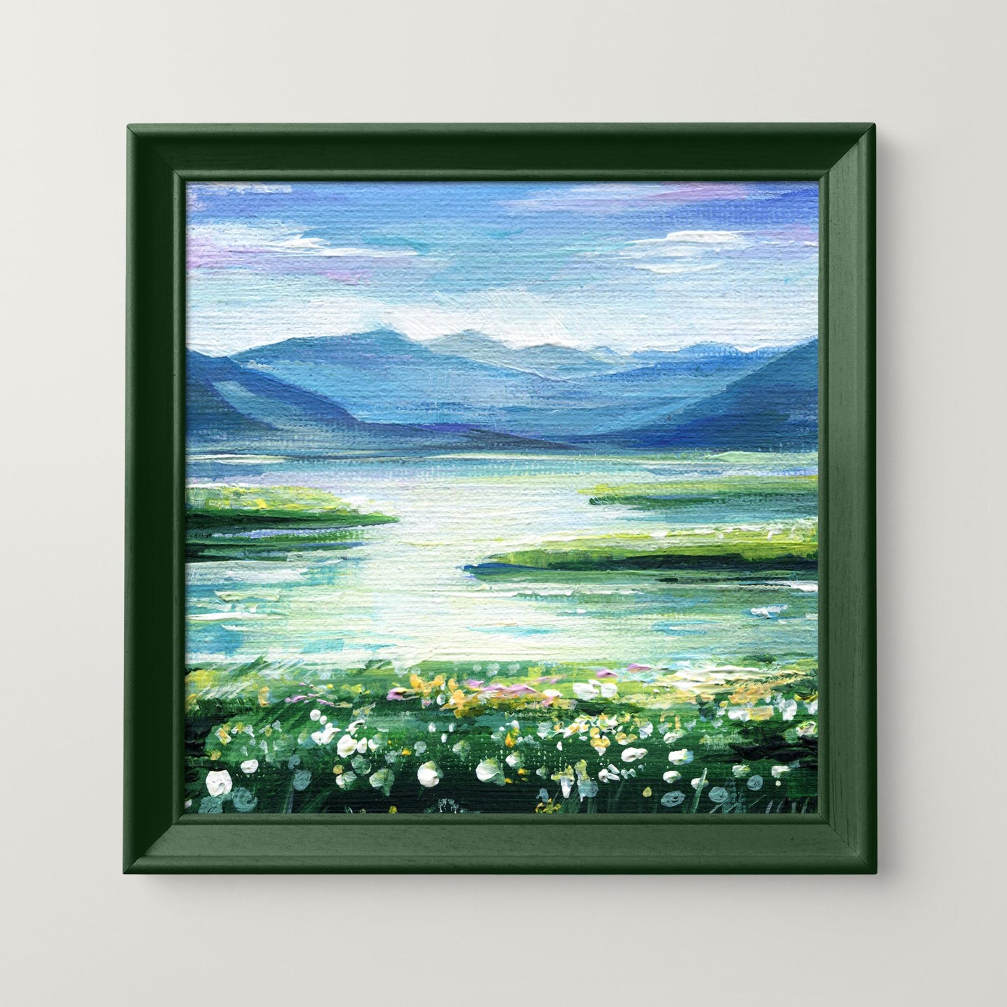 Irish Mountain Lake Landscape — Impasto Oil Painting, 5×7 in (Original)