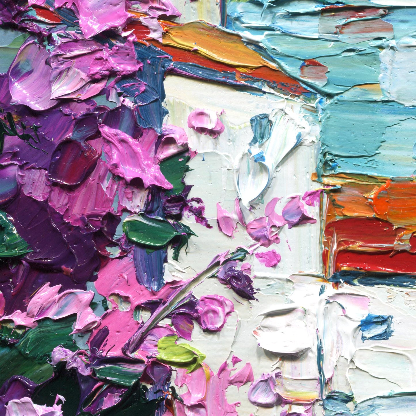 Original Positano Oil Painting – Impasto Italian Seaside Art