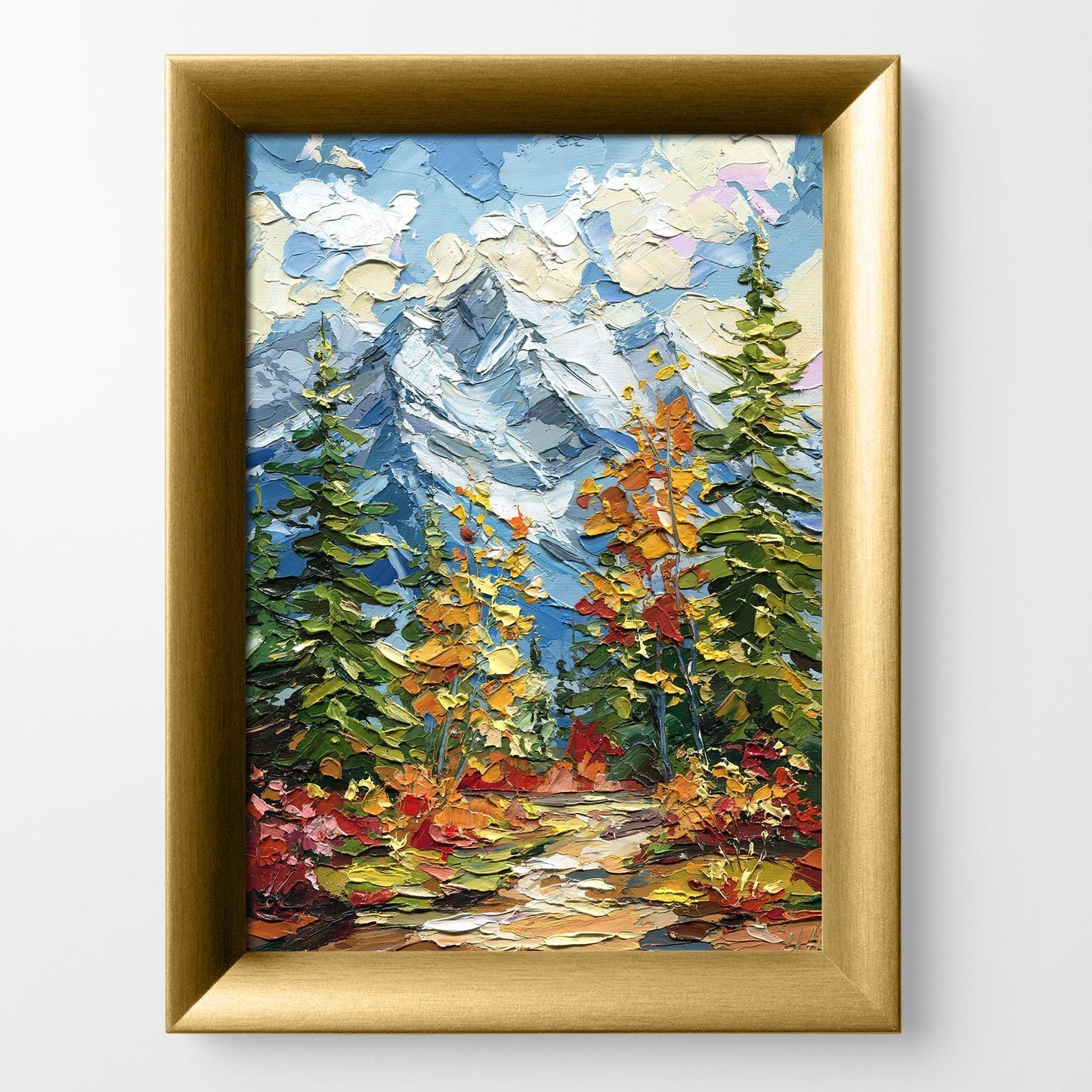 Rocky Mountain National Park Oil Painting – Original Impasto Fall Landscape Art