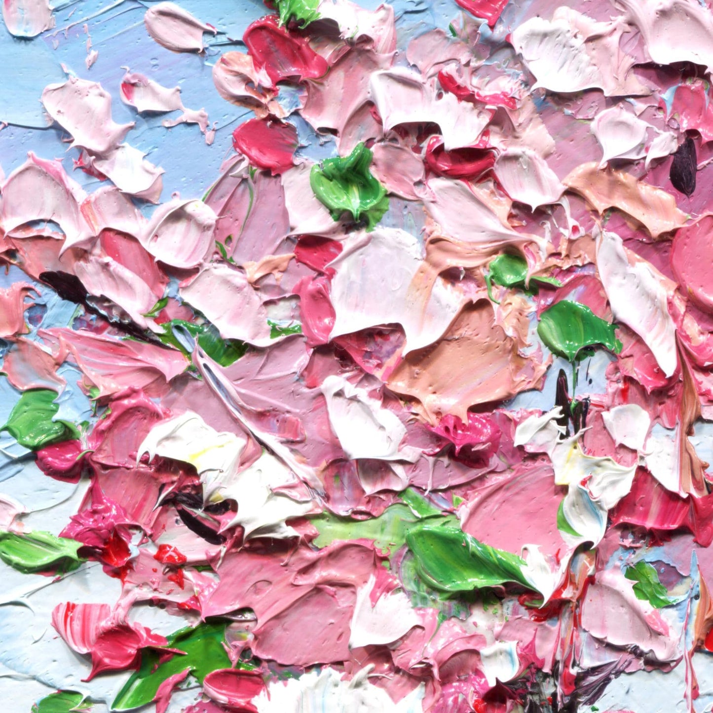 Spring Impasto Cherry Blossom Tree Oil Painting – Floral Landscape Art (6x6)