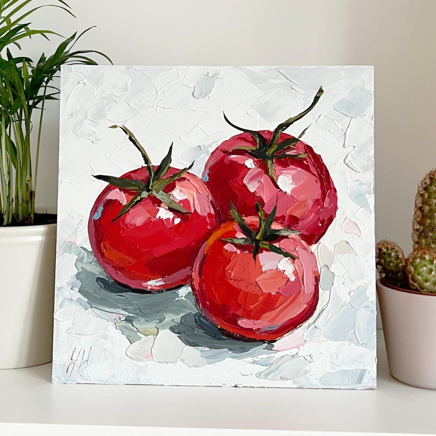 Warm Tomato Memory – Original Oil Painting by Hanna Hryharenka