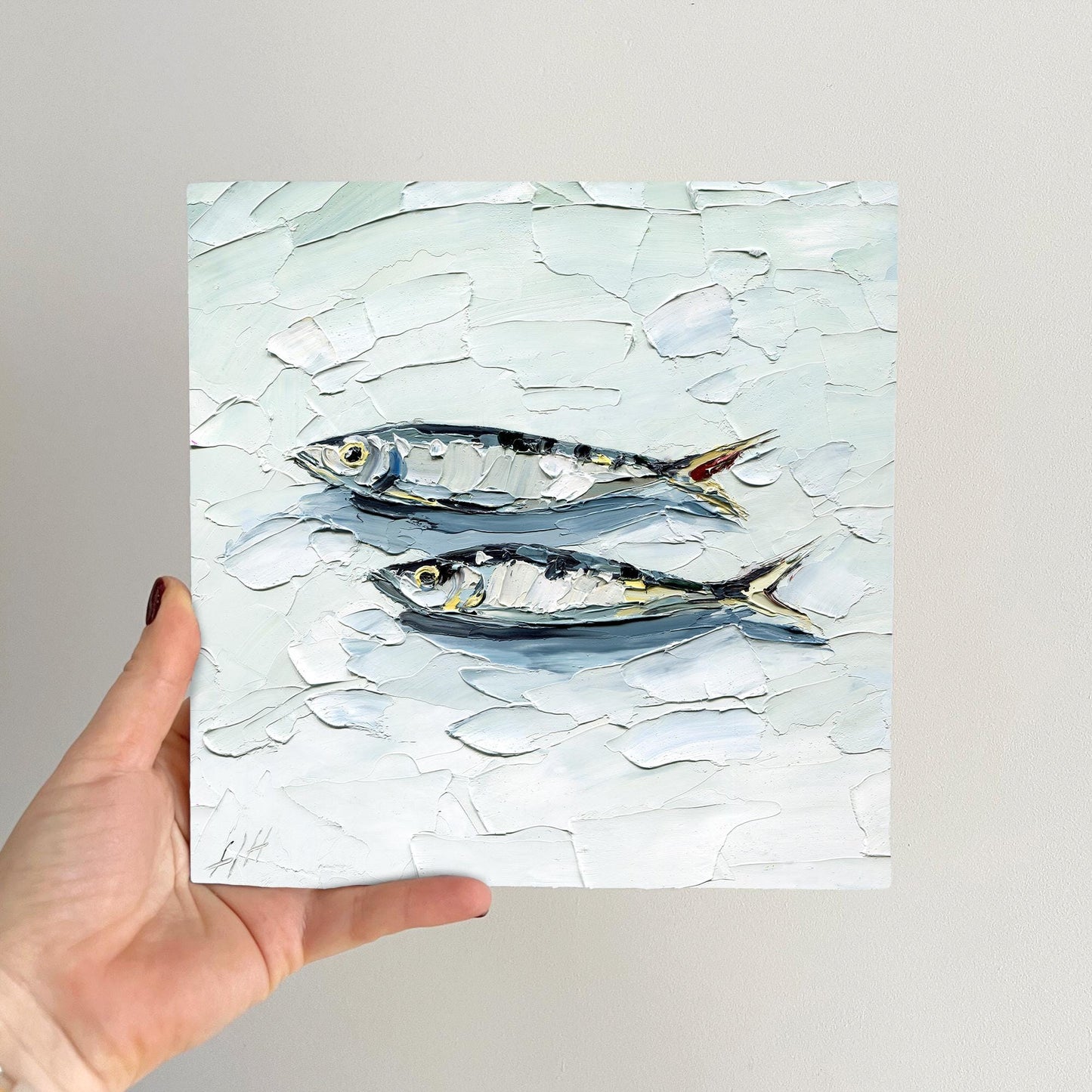 Coastal Catch – Original Textured Oil Painting by Hanna Art