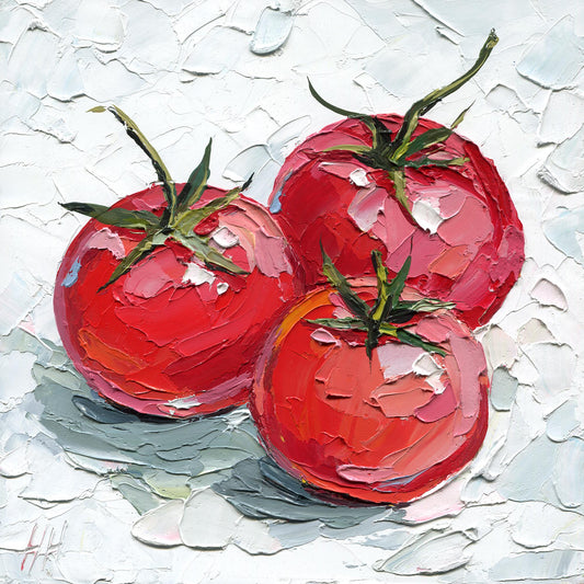 Warm Tomato Memory – Original Oil Painting by Hanna Hryharenka