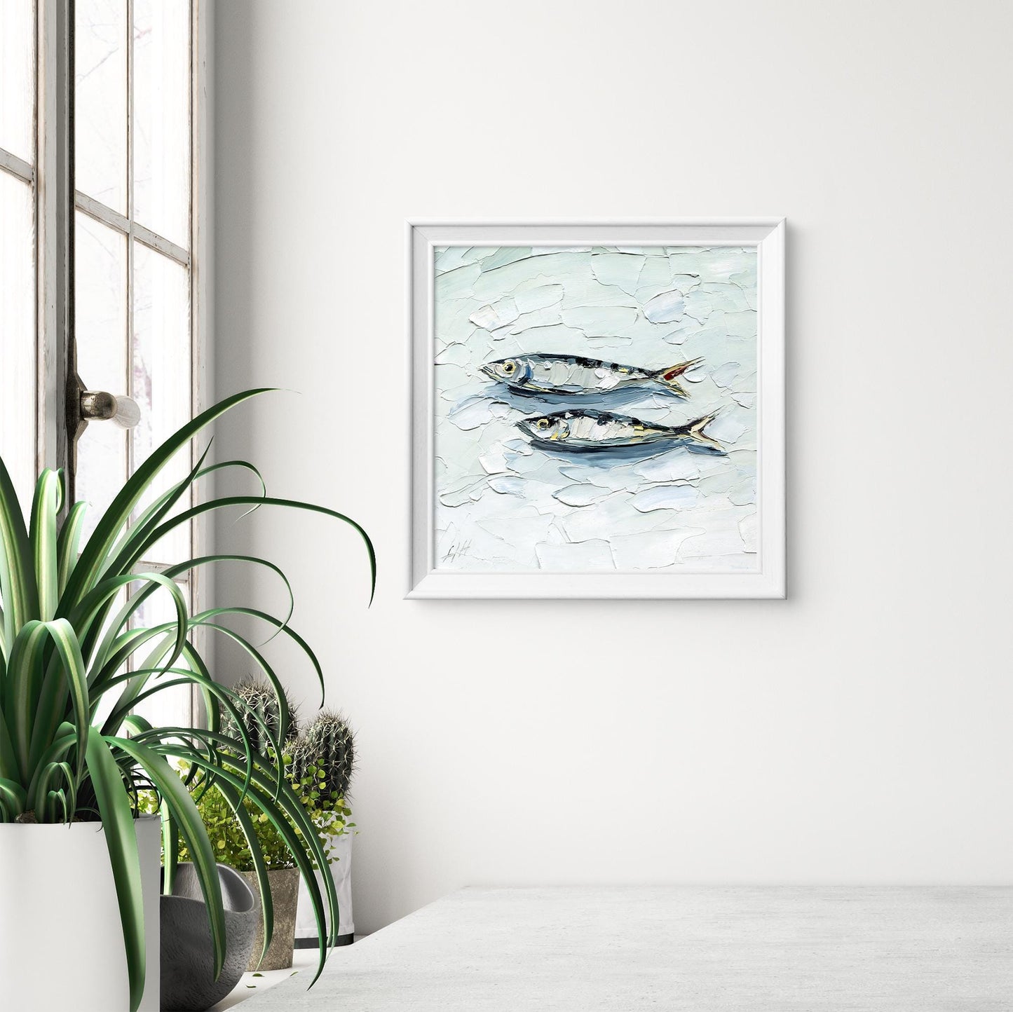 Coastal Catch – Original Textured Oil Painting by Hanna Art