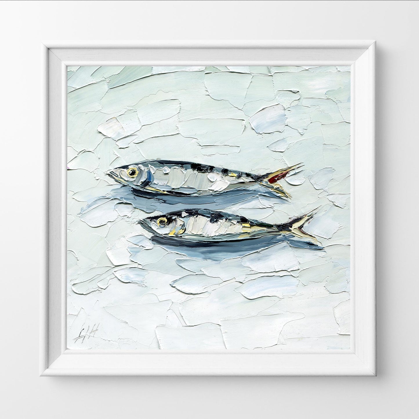 Coastal Catch – Original Textured Oil Painting by Hanna Art