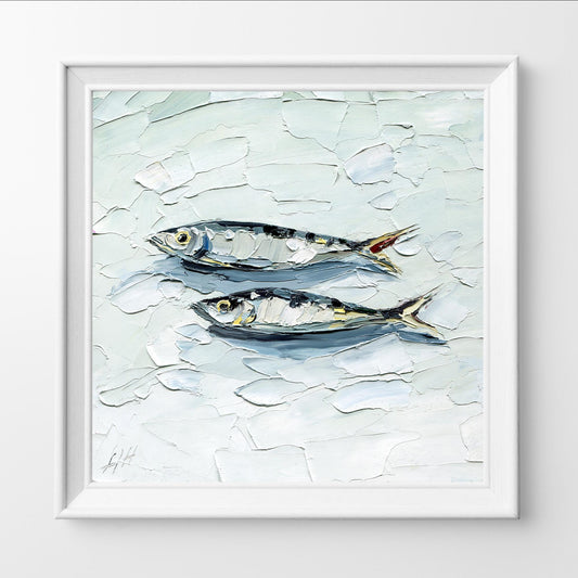 Coastal Catch – Original Textured Oil Painting by Hanna Art