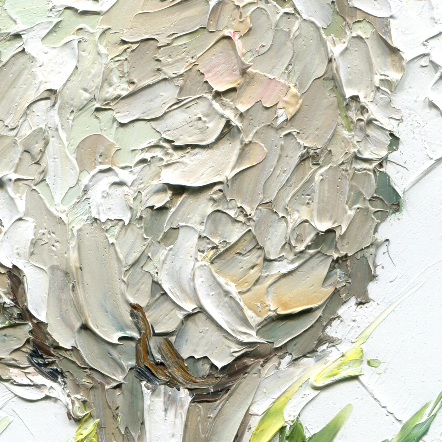 Sheep Oil painting, Original pastoral landscape: textured impasto palette knife farm animal art