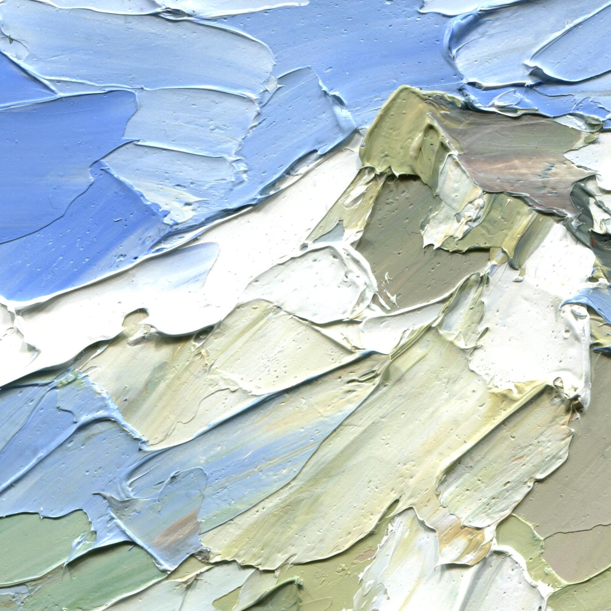 Mountain Landscape Oil Painting, Original Impasto Alpine Art, Palette Knife Texture Nature Artwork