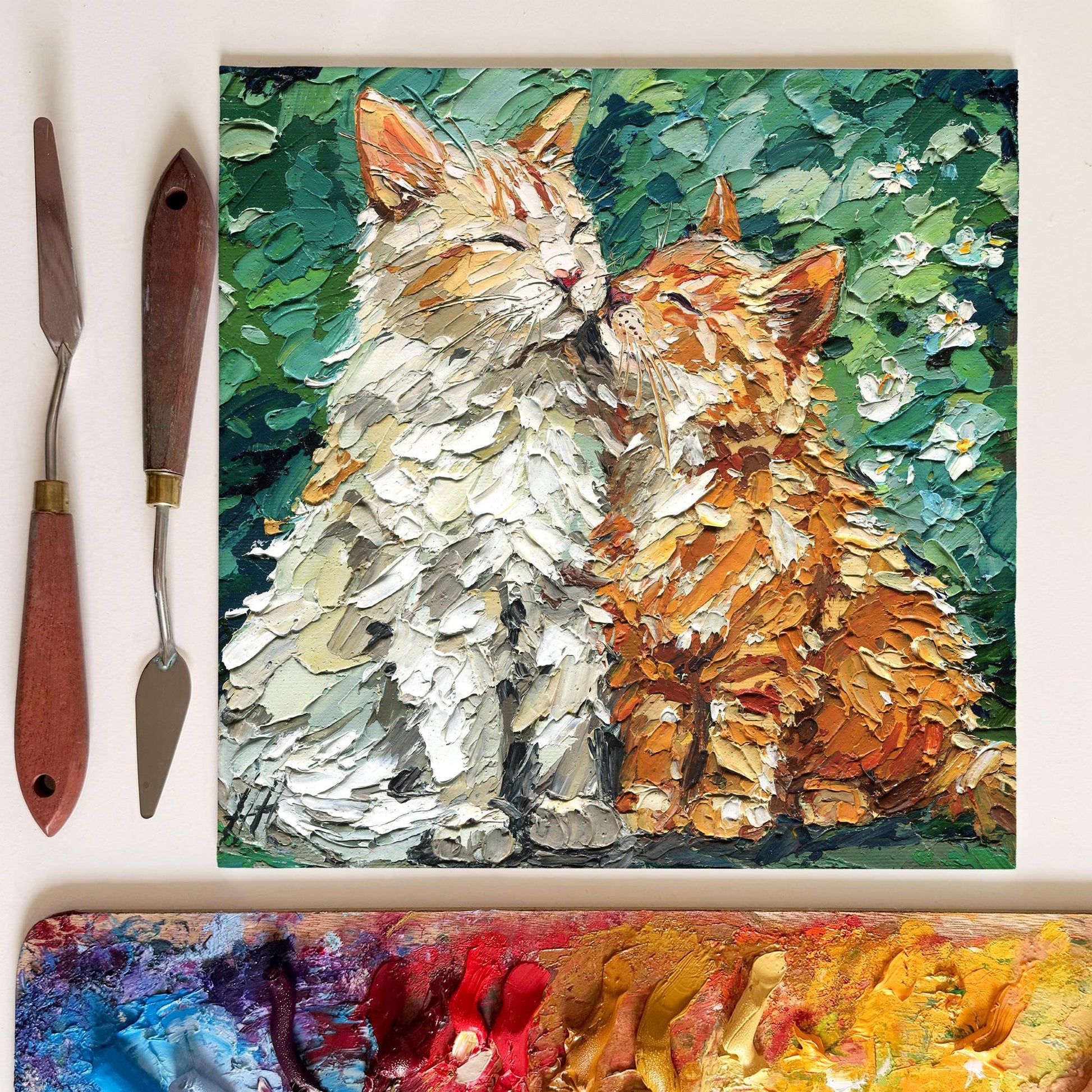 Pet Portrait Painting: Custom Hand-Painted Cat & Dog Art from Photo. Original Animal Artwork