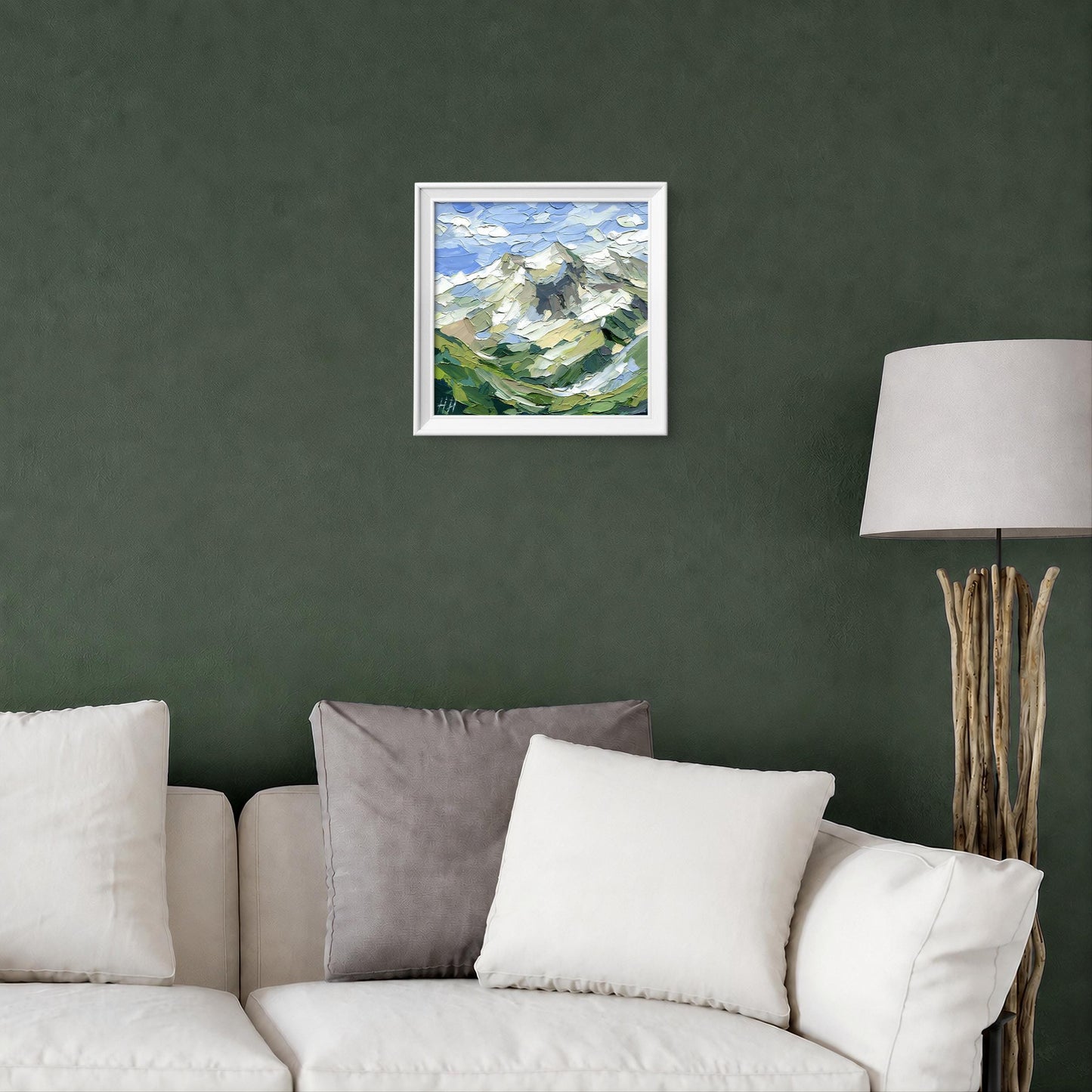 Mountain Landscape Oil Painting, Original Impasto Alpine Art, Palette Knife Texture Nature Artwork